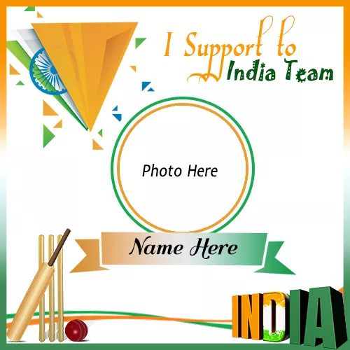 Icc World Cup 2023 Support Team India Photo Frame With Name